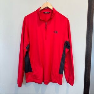 The North Face Men's Red Black Quarter Zip Up Pullover Lightweight Sweatshirt